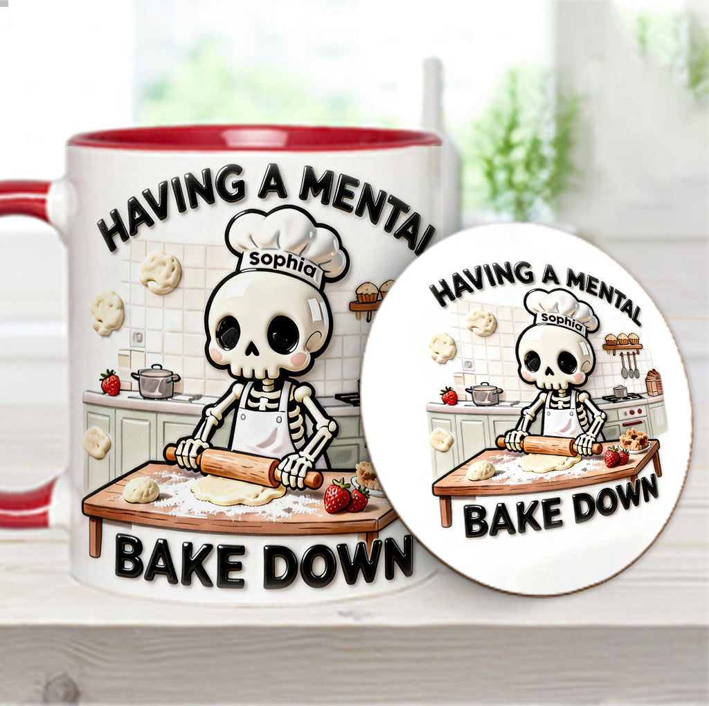 Se détendre en cuisinant - Mug et sous-verre personnalisés pour la pâtisserie