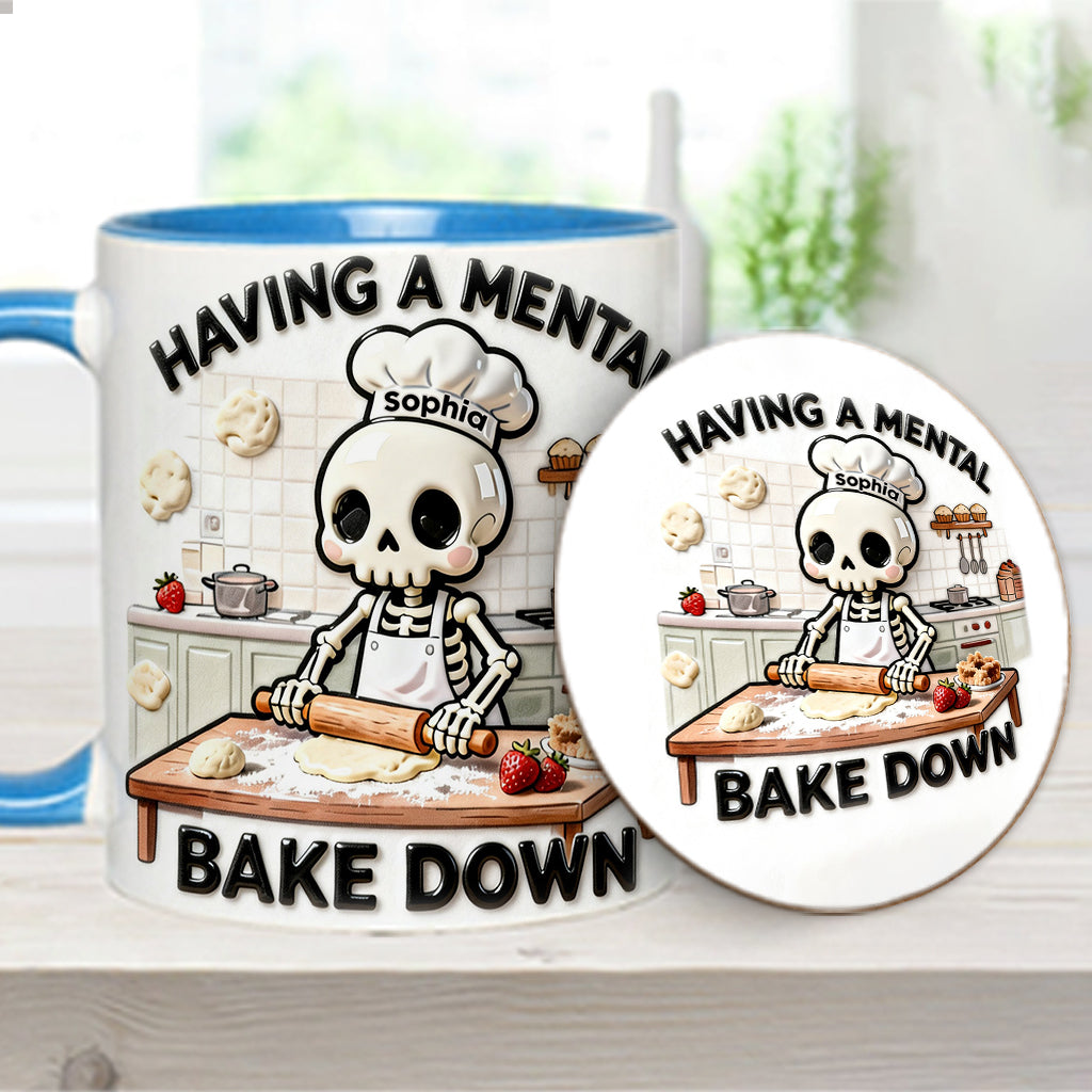 Se détendre en cuisinant - Mug et sous-verre personnalisés pour la pâtisserie