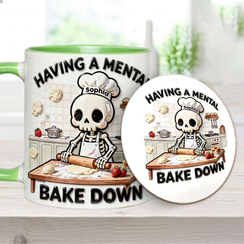 Se détendre en cuisinant - Mug et sous-verre personnalisés pour la pâtisserie