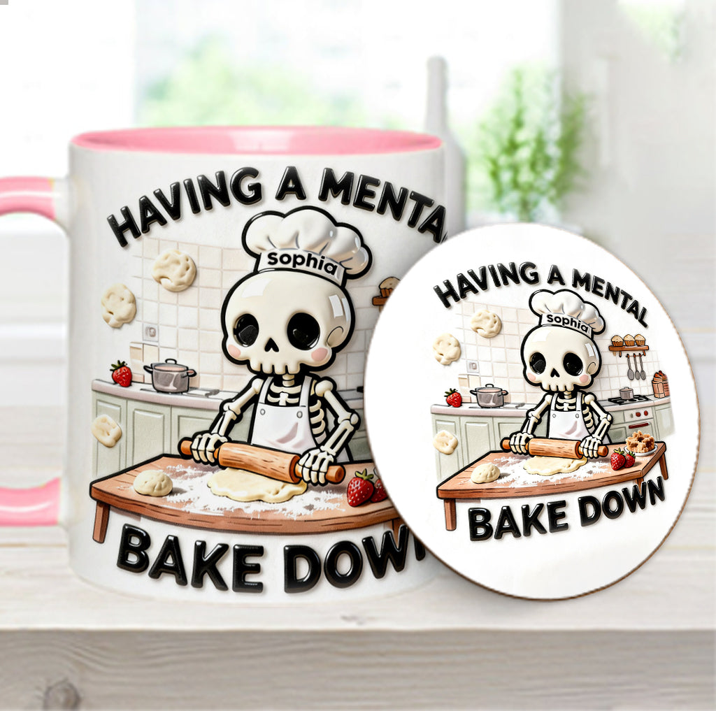 Se détendre en cuisinant - Mug et sous-verre personnalisés pour la pâtisserie