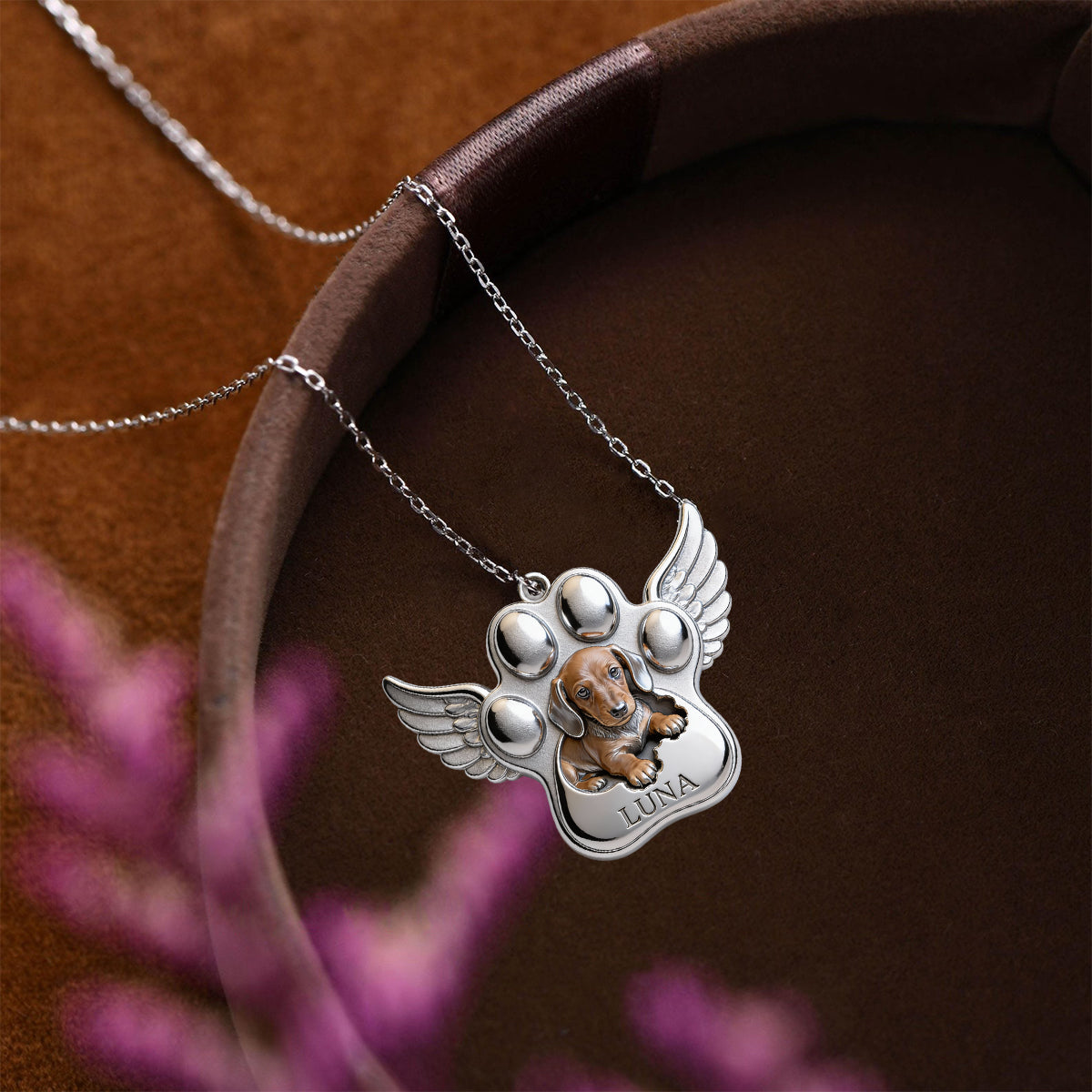 In Loving Memory - Personalized Memorial Shaped Acrylic Pendant Necklace