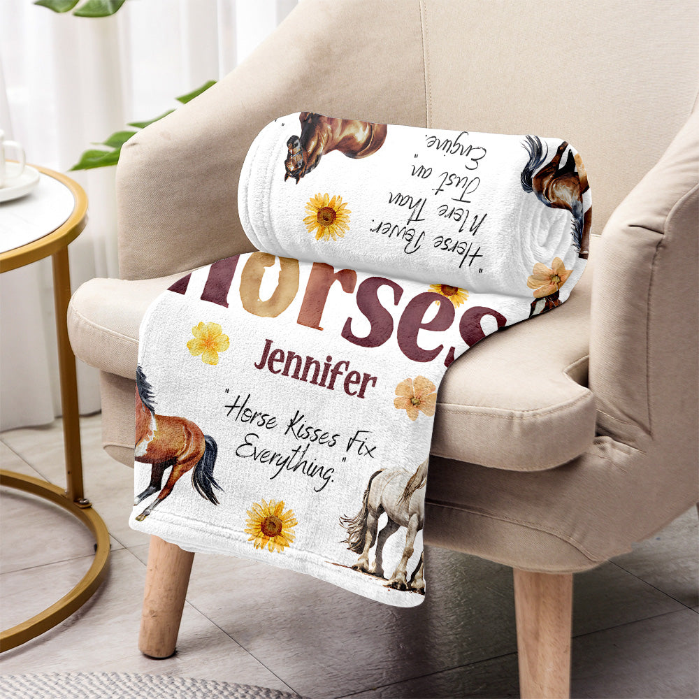 Life Is Better With Horses - Personalized Horse Blanket