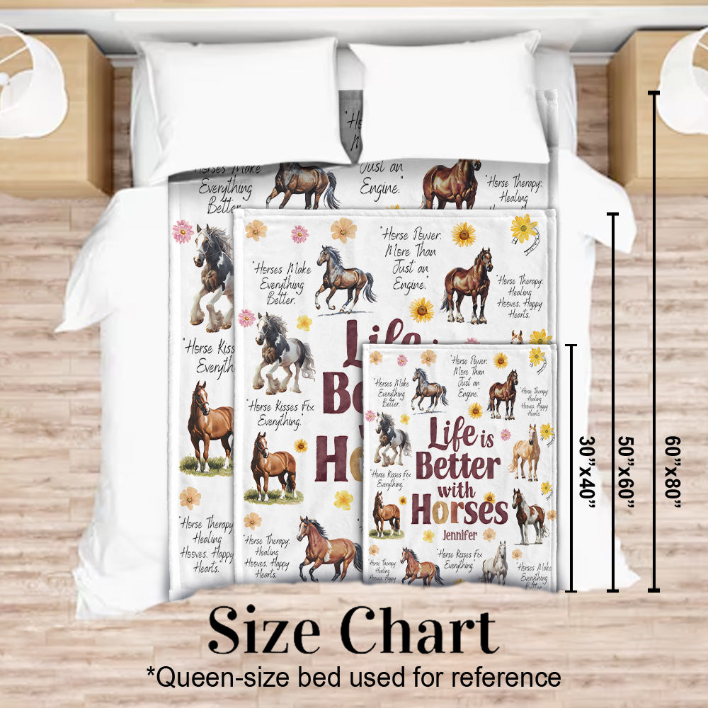 Life Is Better With Horses - Personalized Horse Blanket