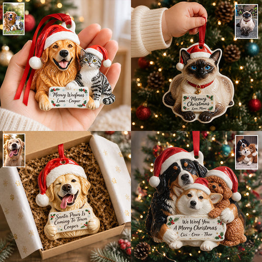 Petit Noël - Ornement 3D Premium Personnalisé pour Chien