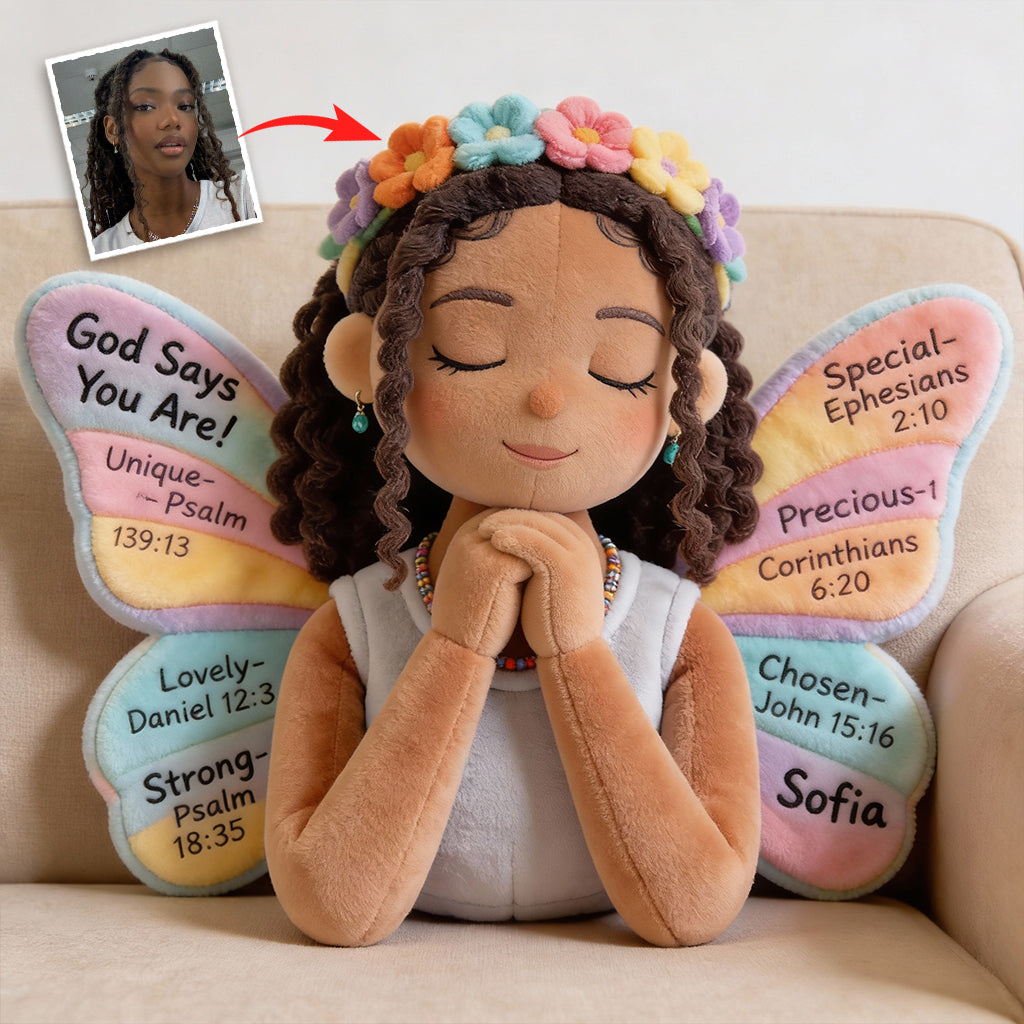 God Says You Are - Personalized African American Faux Fur Shaped Pillow