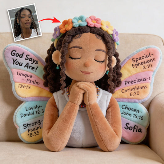 God Says You Are - Personalized African American Faux Fur Shaped Pillow