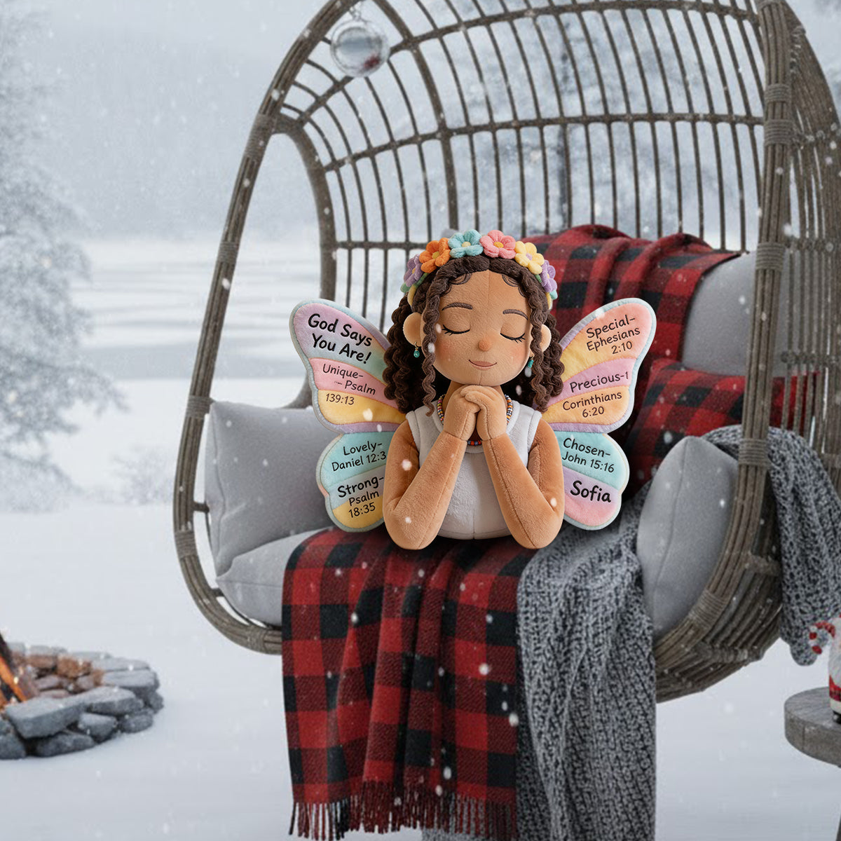 God Says You Are - Personalized African American Faux Fur Shaped Pillow