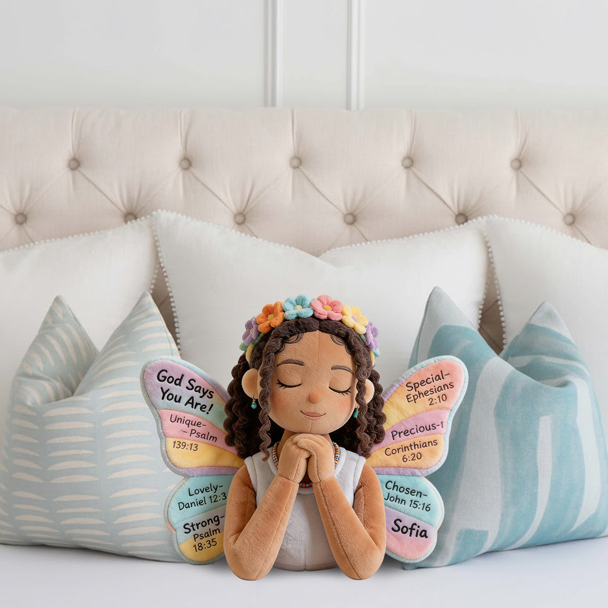 God Says You Are - Personalized African American Faux Fur Shaped Pillow