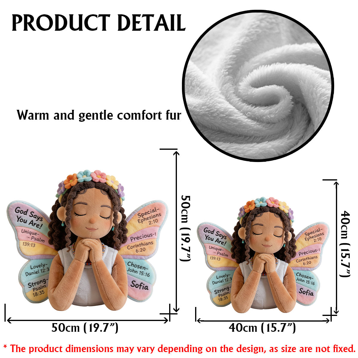 God Says You Are - Personalized African American Faux Fur Shaped Pillow