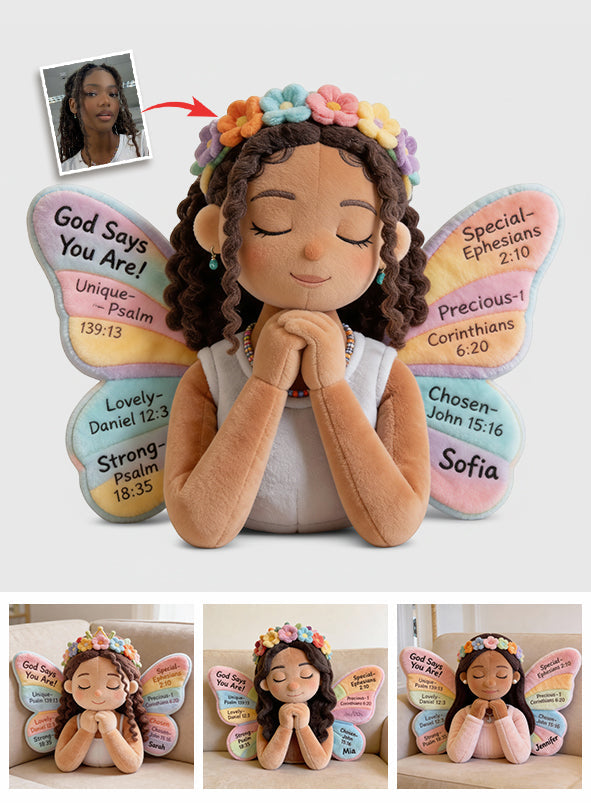 God Says You Are - Personalized African American Faux Fur Shaped Pillow