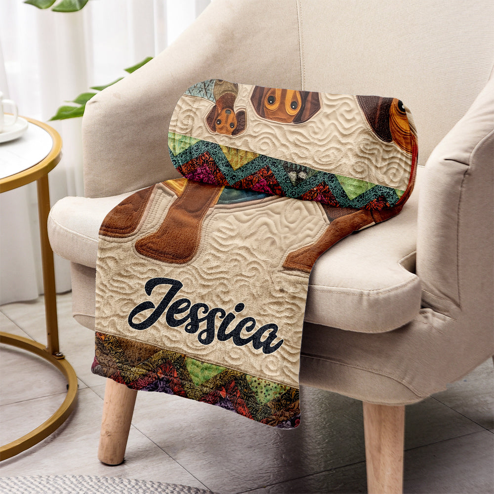 La vie est plus belle avec des chiens - Couverture personnalisée pour teckel