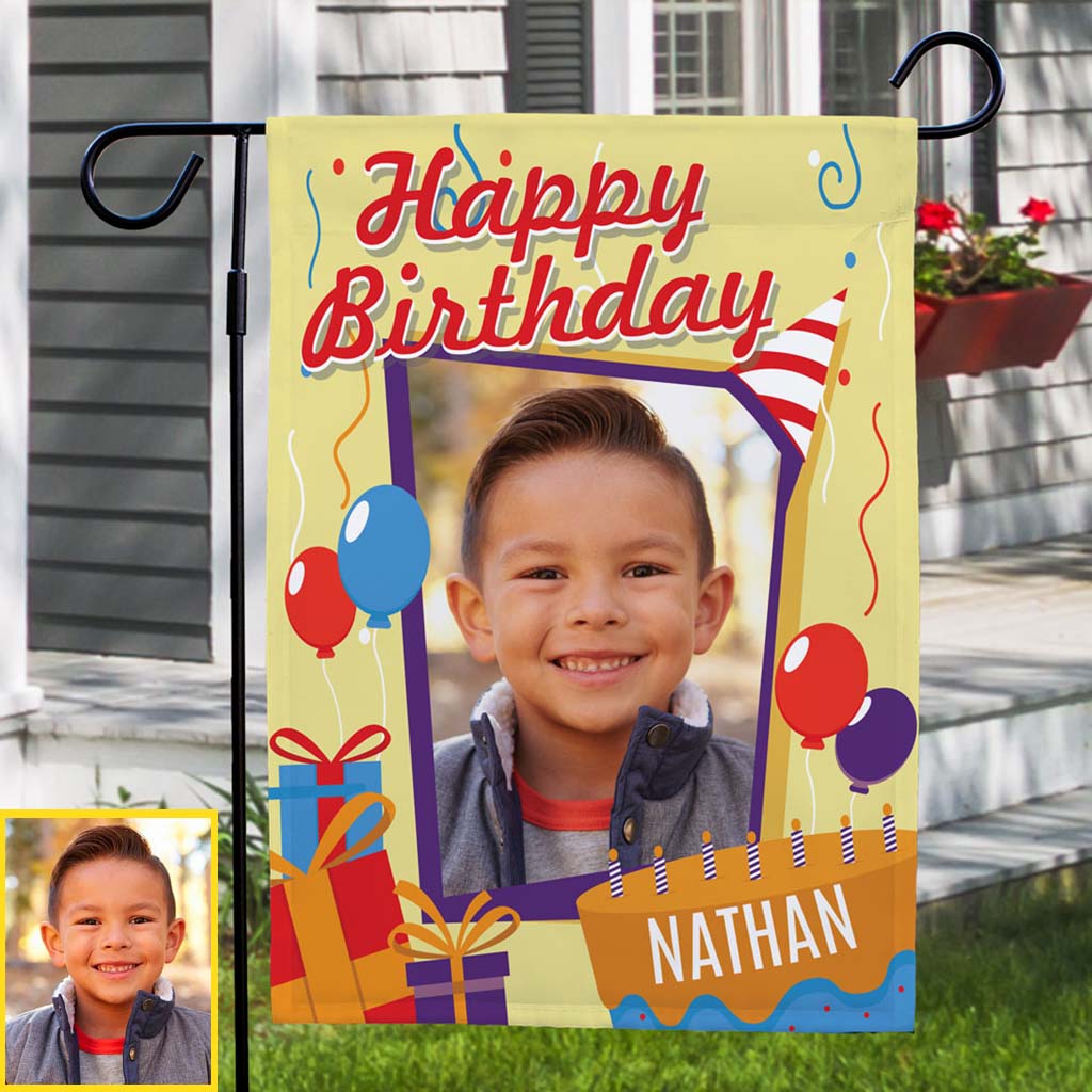Happy Birthday - Personalized Birthday Garden Flag