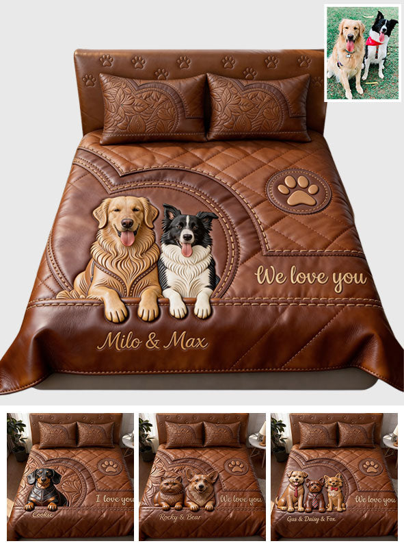 Pet Love - Personalized Dog 4-Piece Quilt Bedding Set