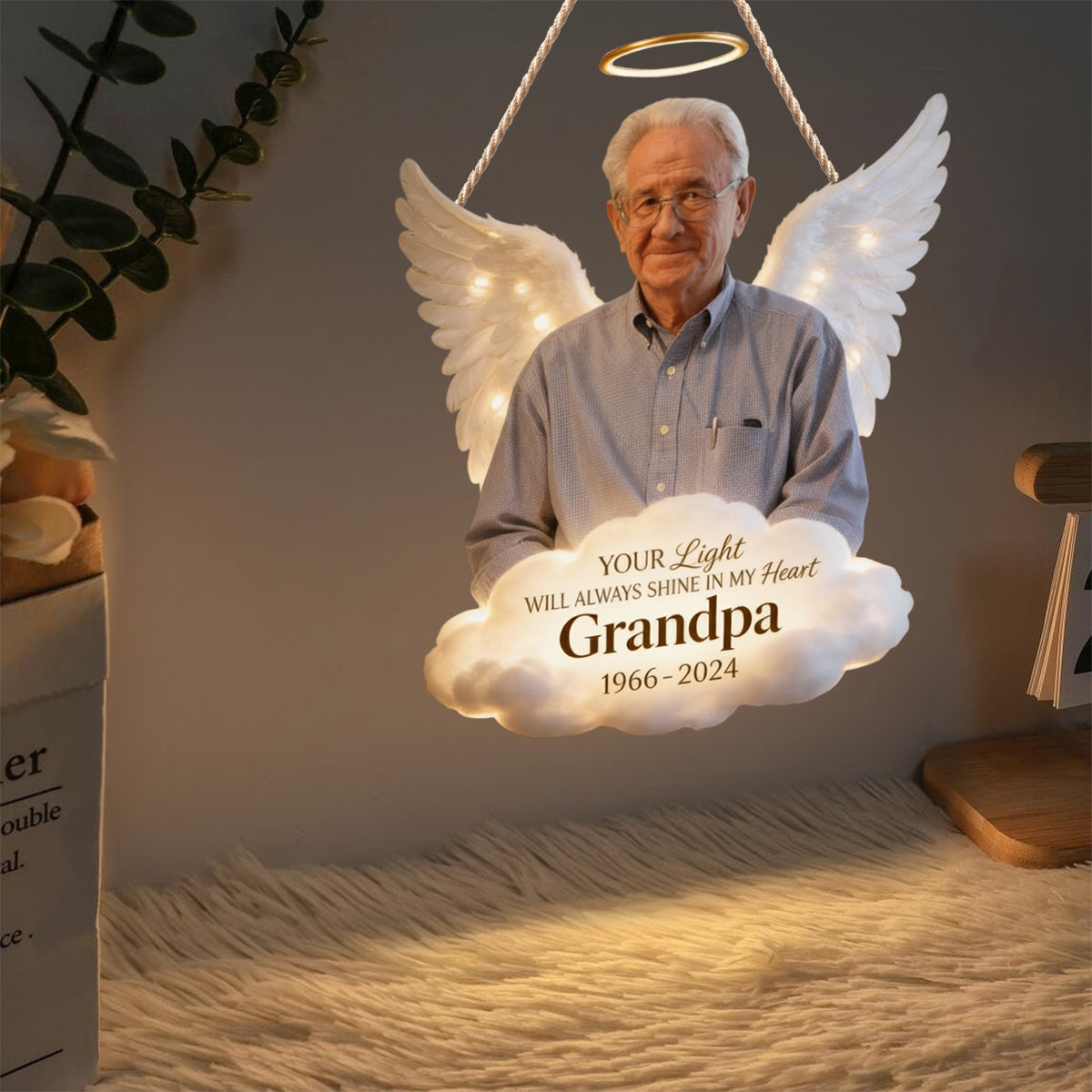 Mémorial Angel - Panneau lumineux LED personnalisé en acrylique