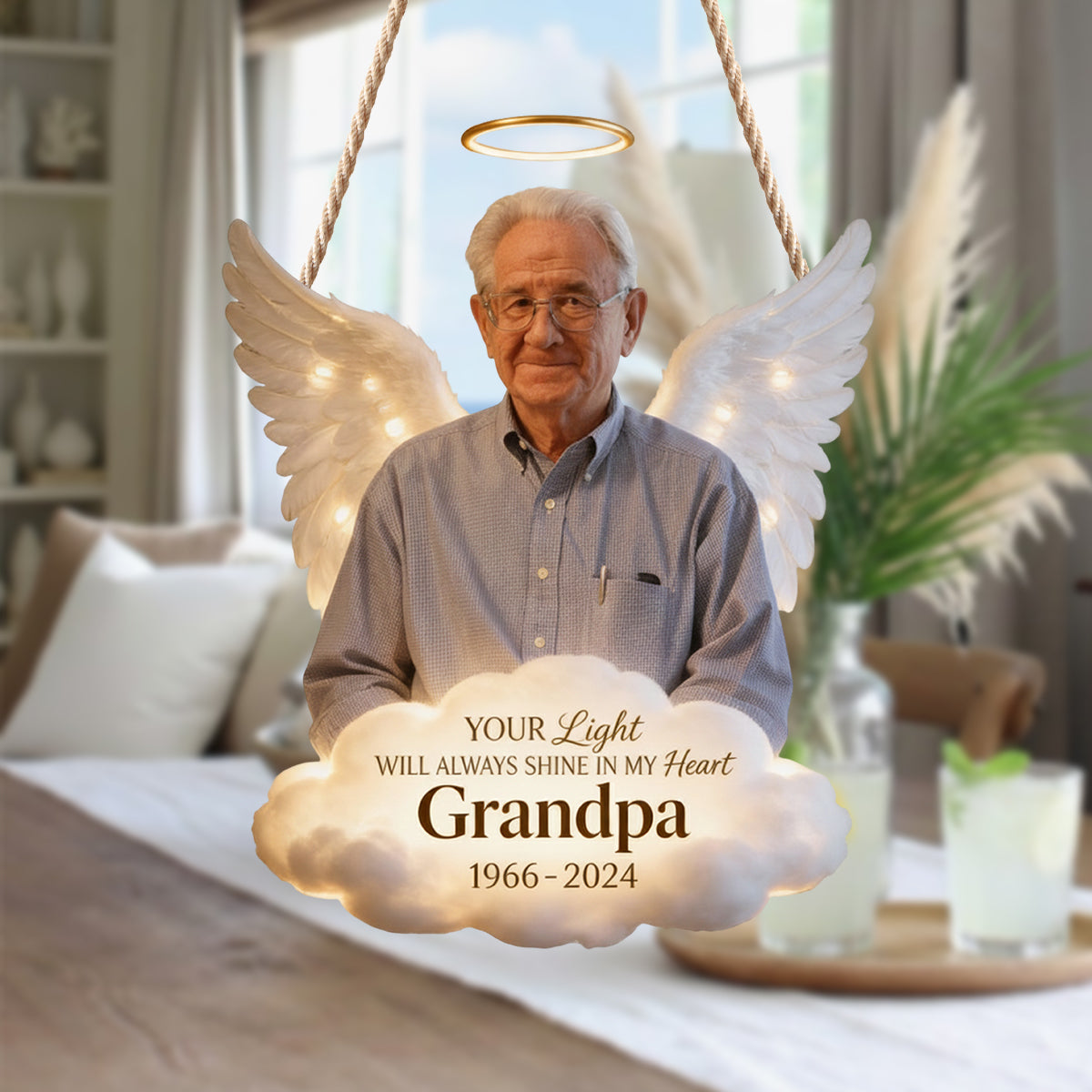 Mémorial Angel - Panneau lumineux LED personnalisé en acrylique