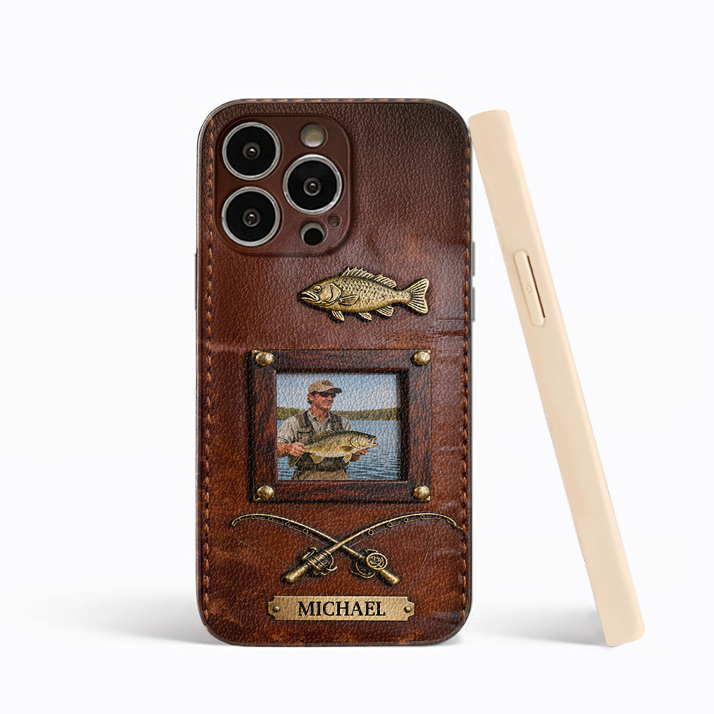 Best Catch - Personalized Fishing Leather Phone Case
