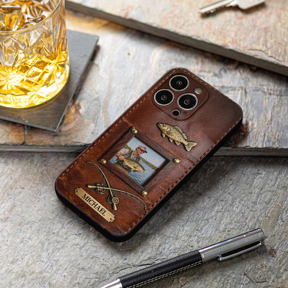 Best Catch - Personalized Fishing Leather Phone Case