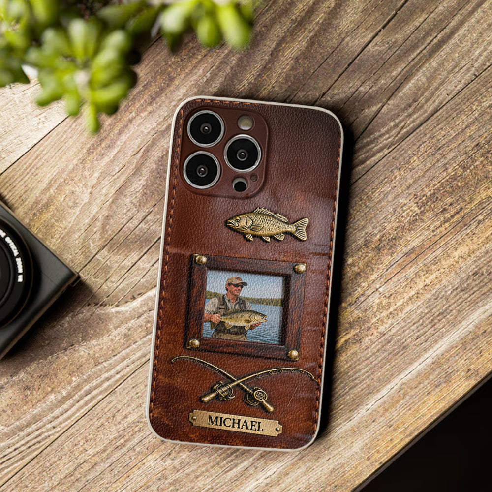 Best Catch - Personalized Fishing Leather Phone Case