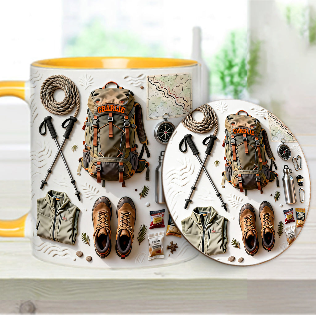 Love Hiking - Personalized Hiking Accent Mug & Coaster