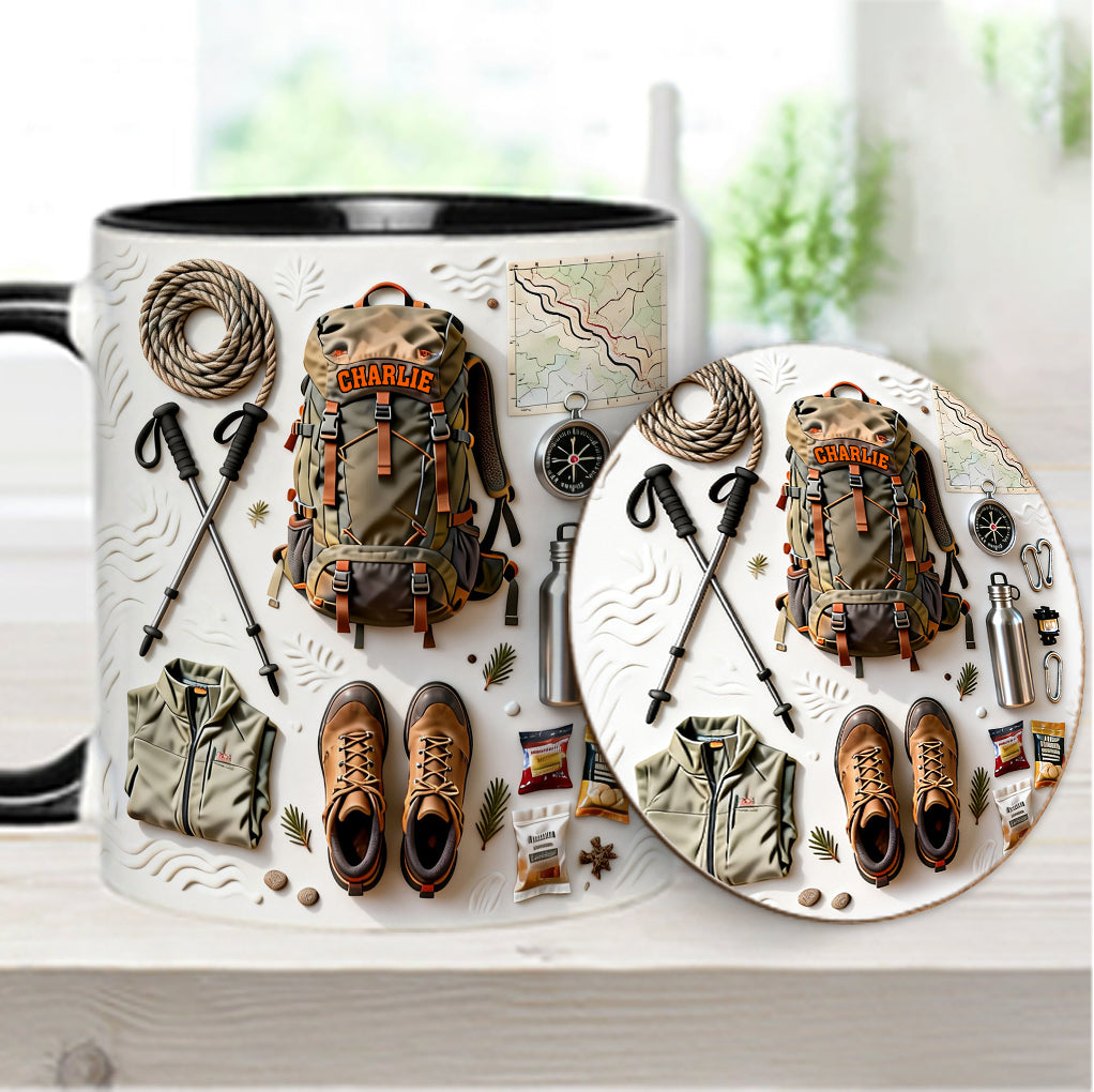 Love Hiking - Personalized Hiking Accent Mug & Coaster