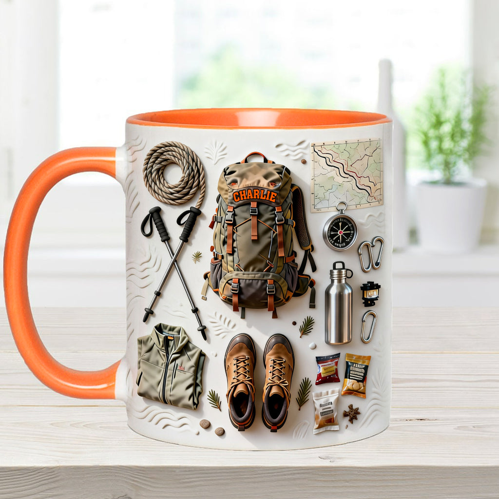 Love Hiking - Personalized Hiking Accent Mug & Coaster