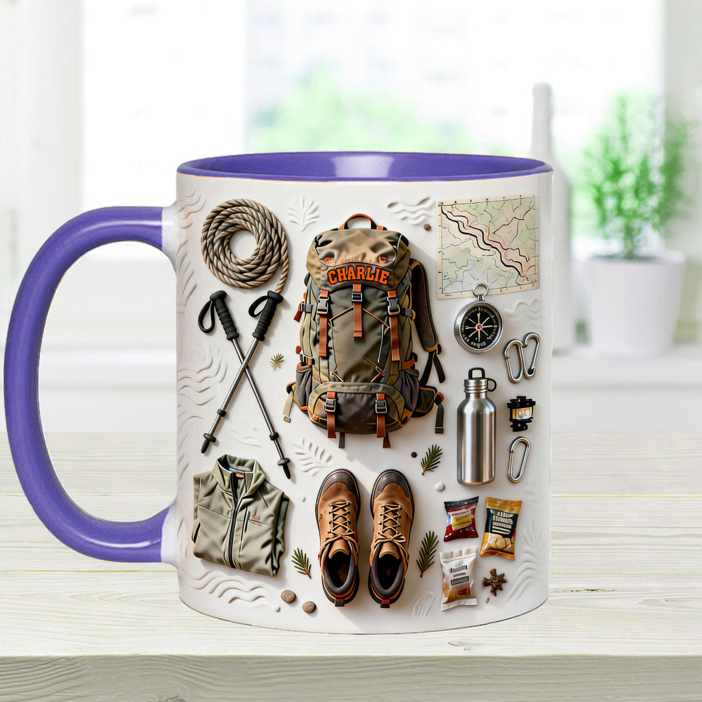 Love Hiking - Personalized Hiking Accent Mug & Coaster