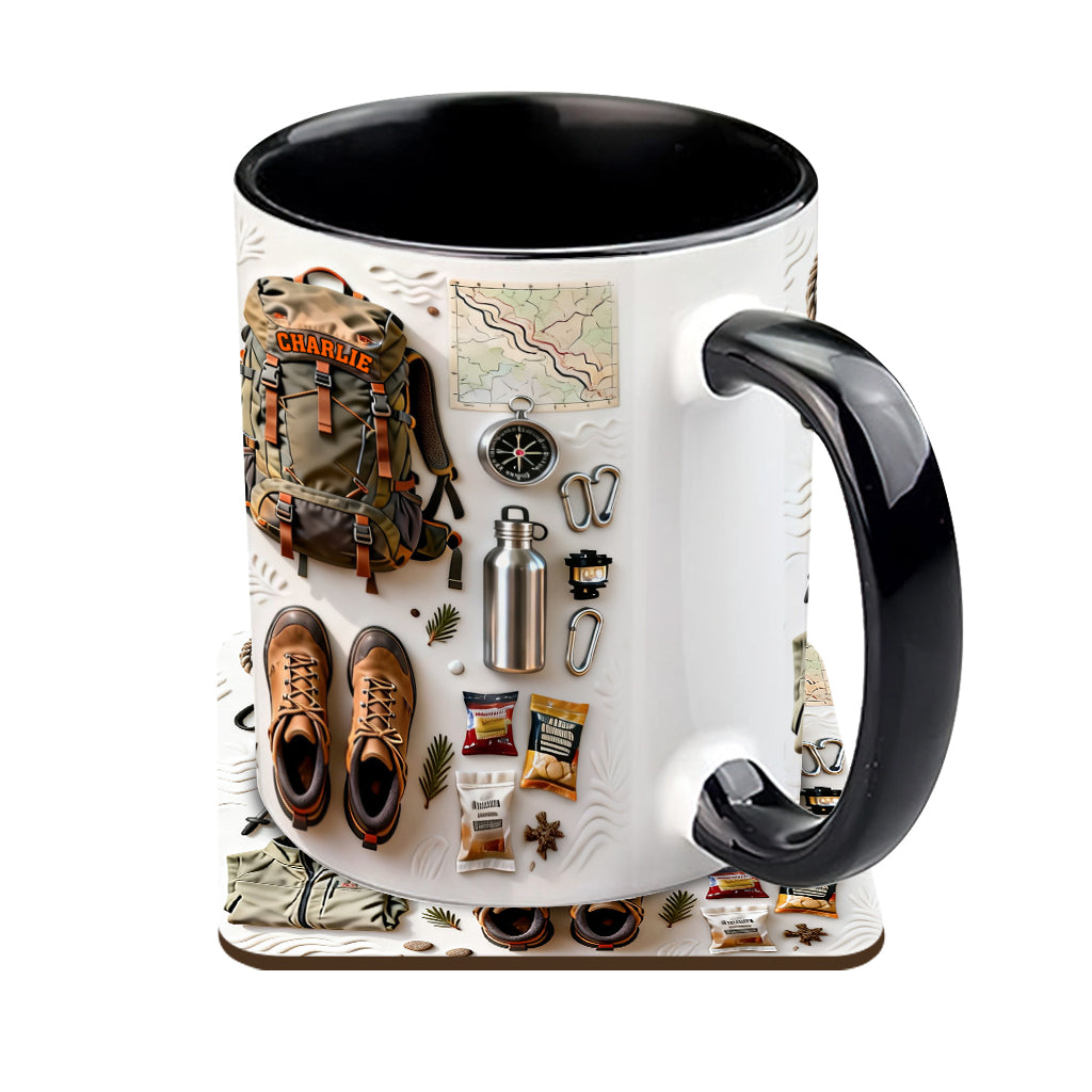 Love Hiking - Personalized Hiking Accent Mug & Coaster