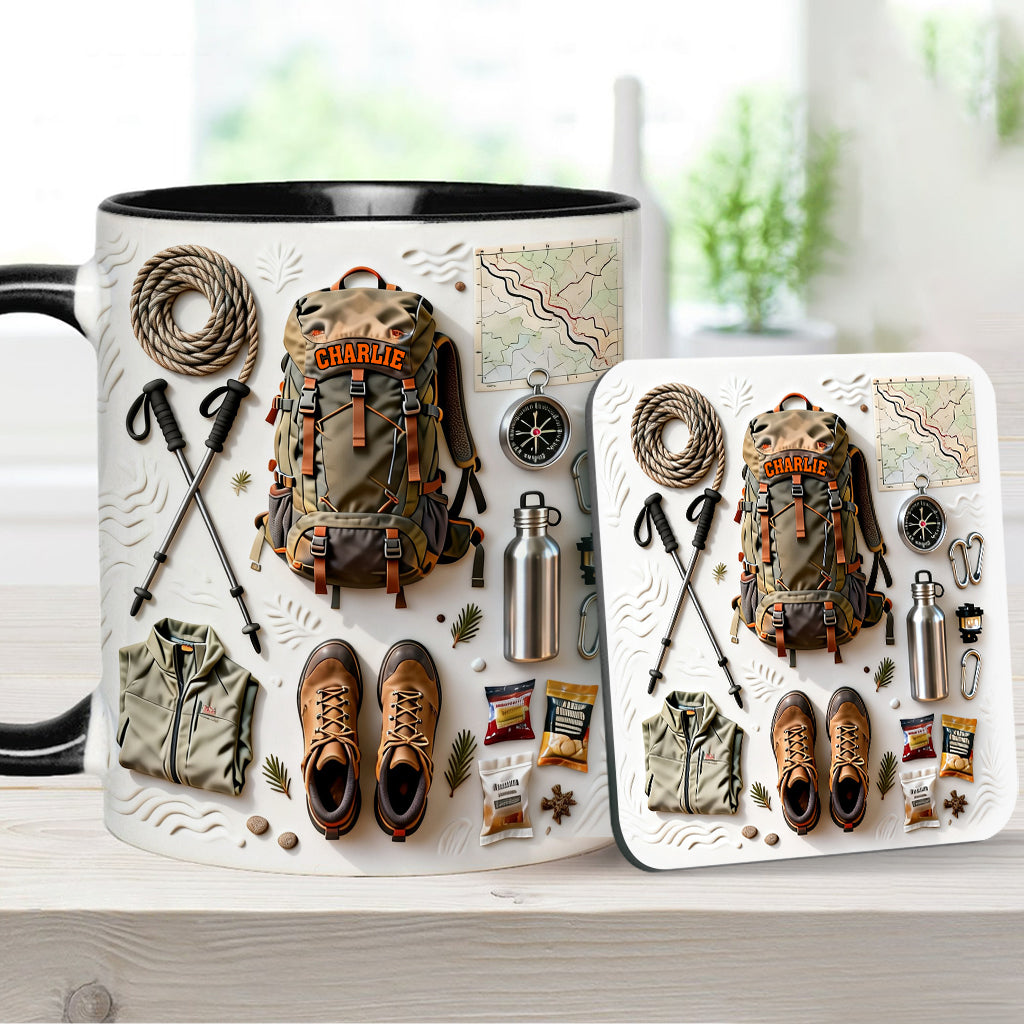 Love Hiking - Personalized Hiking Accent Mug & Coaster