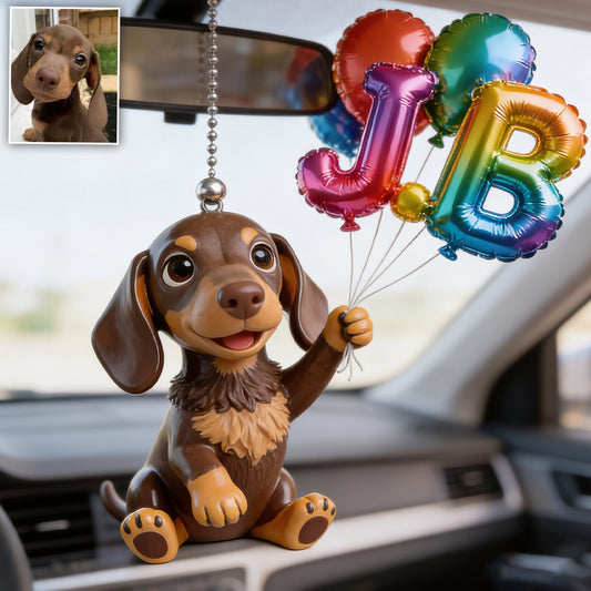 Custom Pet Name Ballon - Personalized Dog Transparent Car Ornament