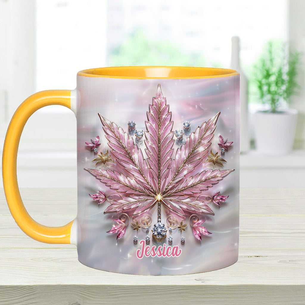 Pink Cannabis - Personalized Weed Accent Mug