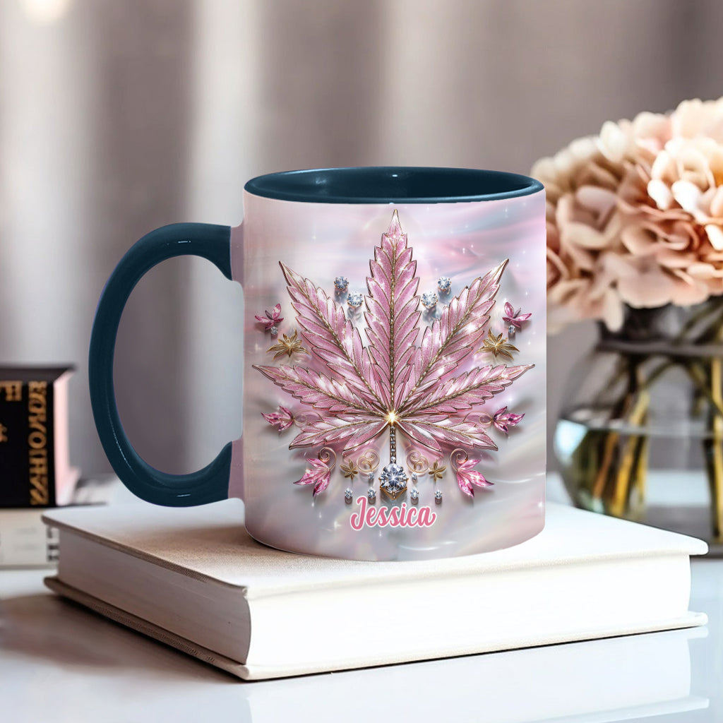 Pink Cannabis - Personalized Weed Accent Mug