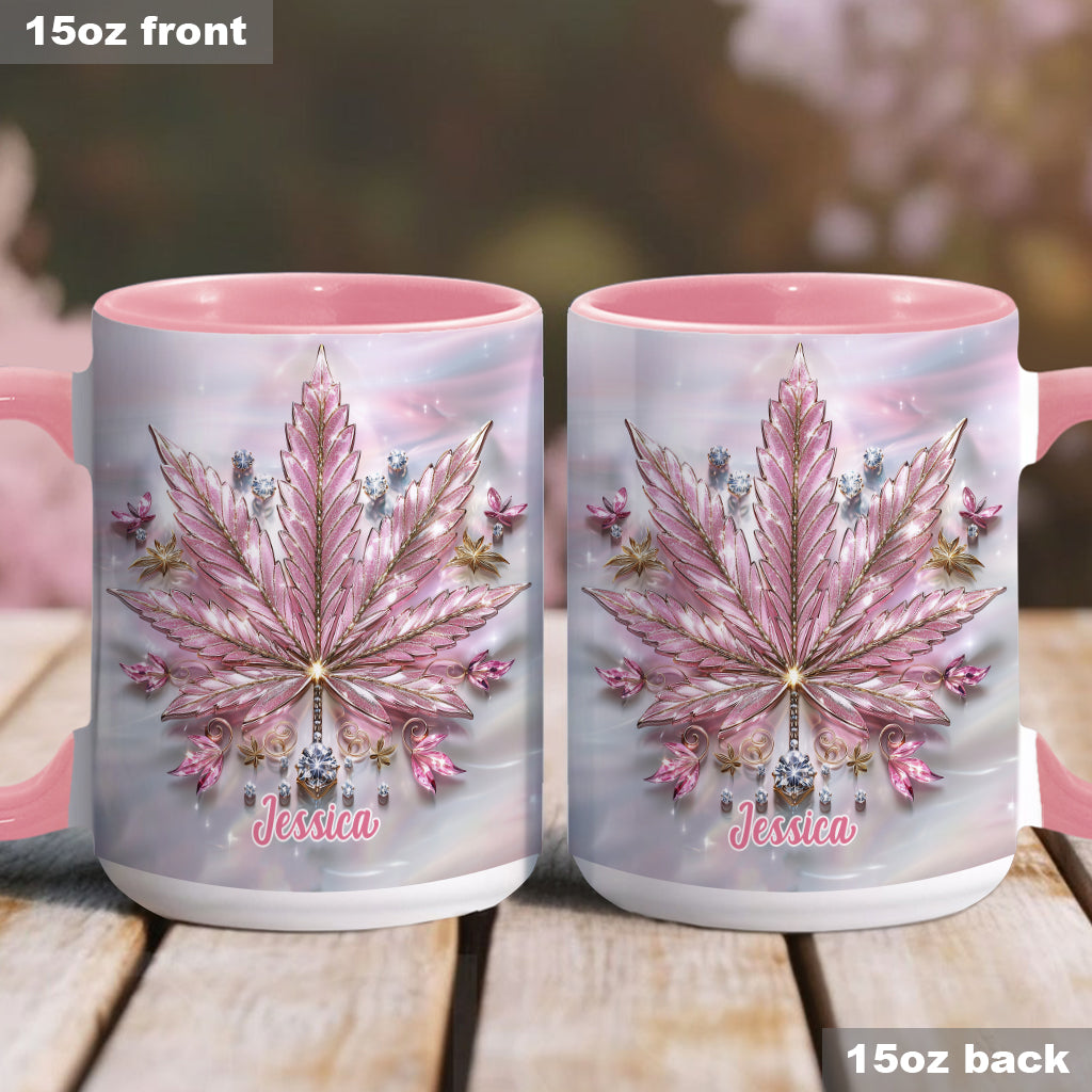 Pink Cannabis - Personalized Weed Accent Mug