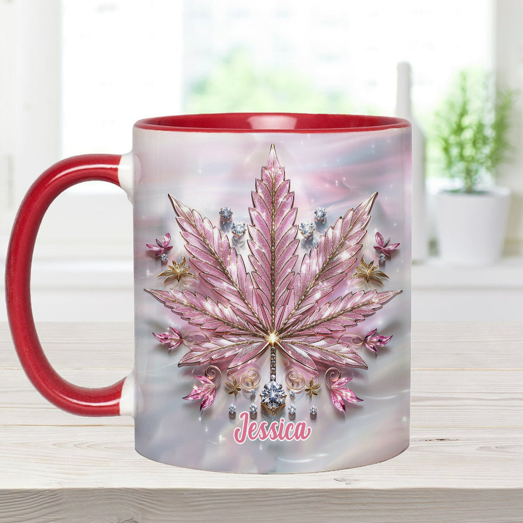 Pink Cannabis - Personalized Weed Accent Mug