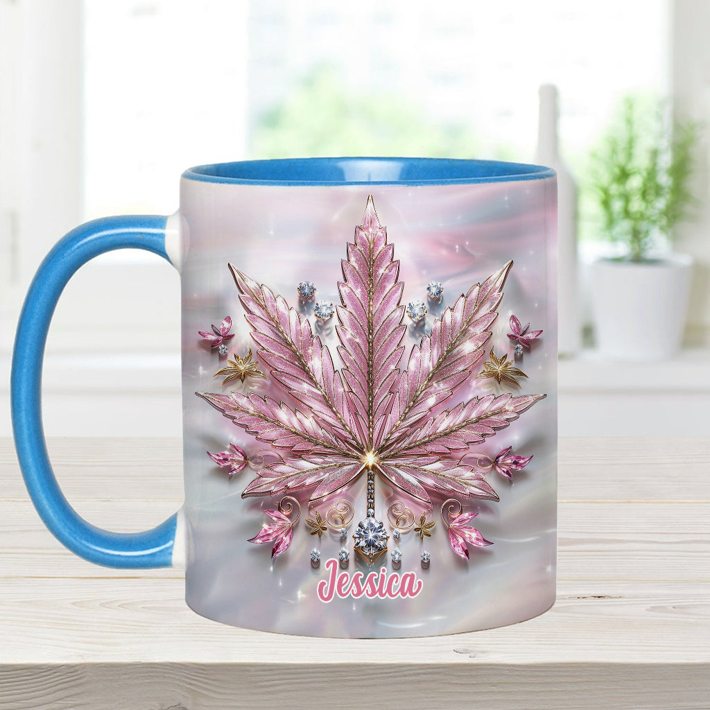 Pink Cannabis - Personalized Weed Accent Mug