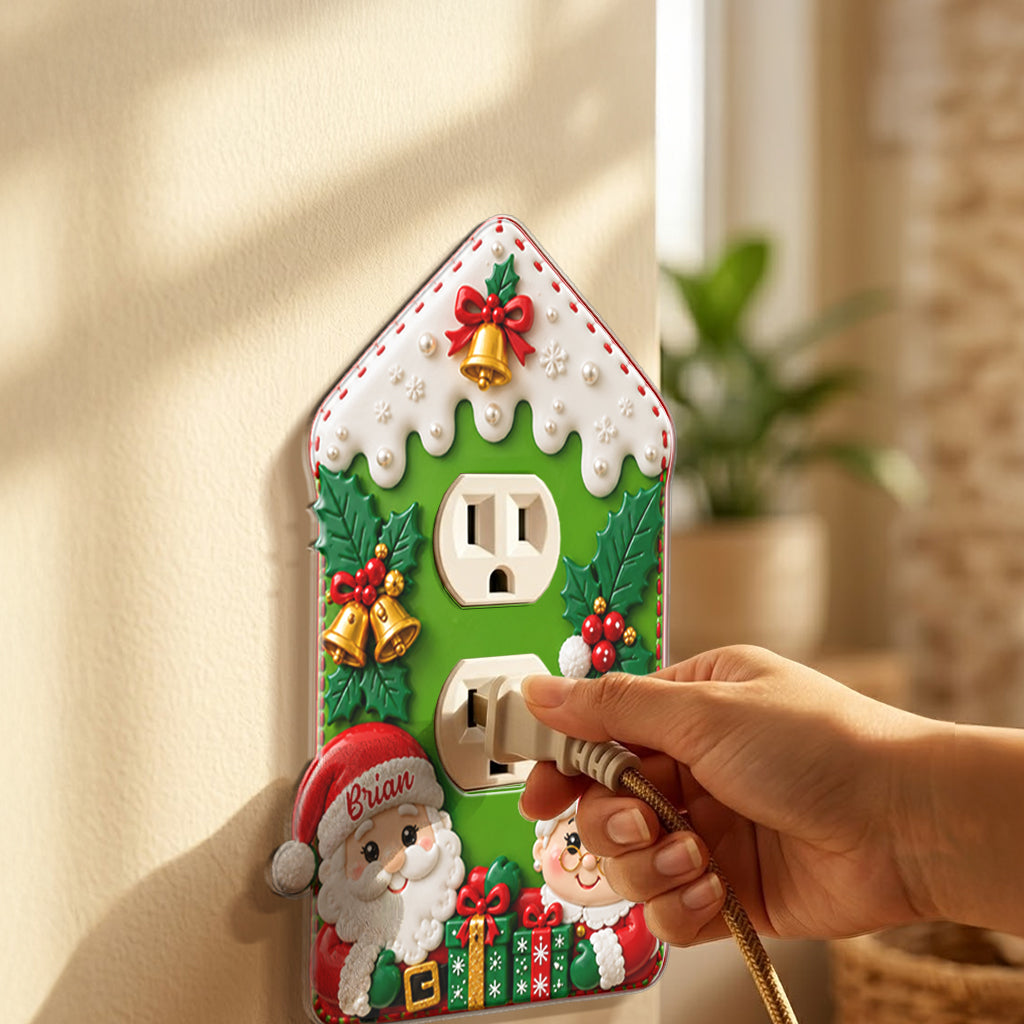 Santa & Mrs. Claus - Personalized Couple Light Switch/ Outlet Cover