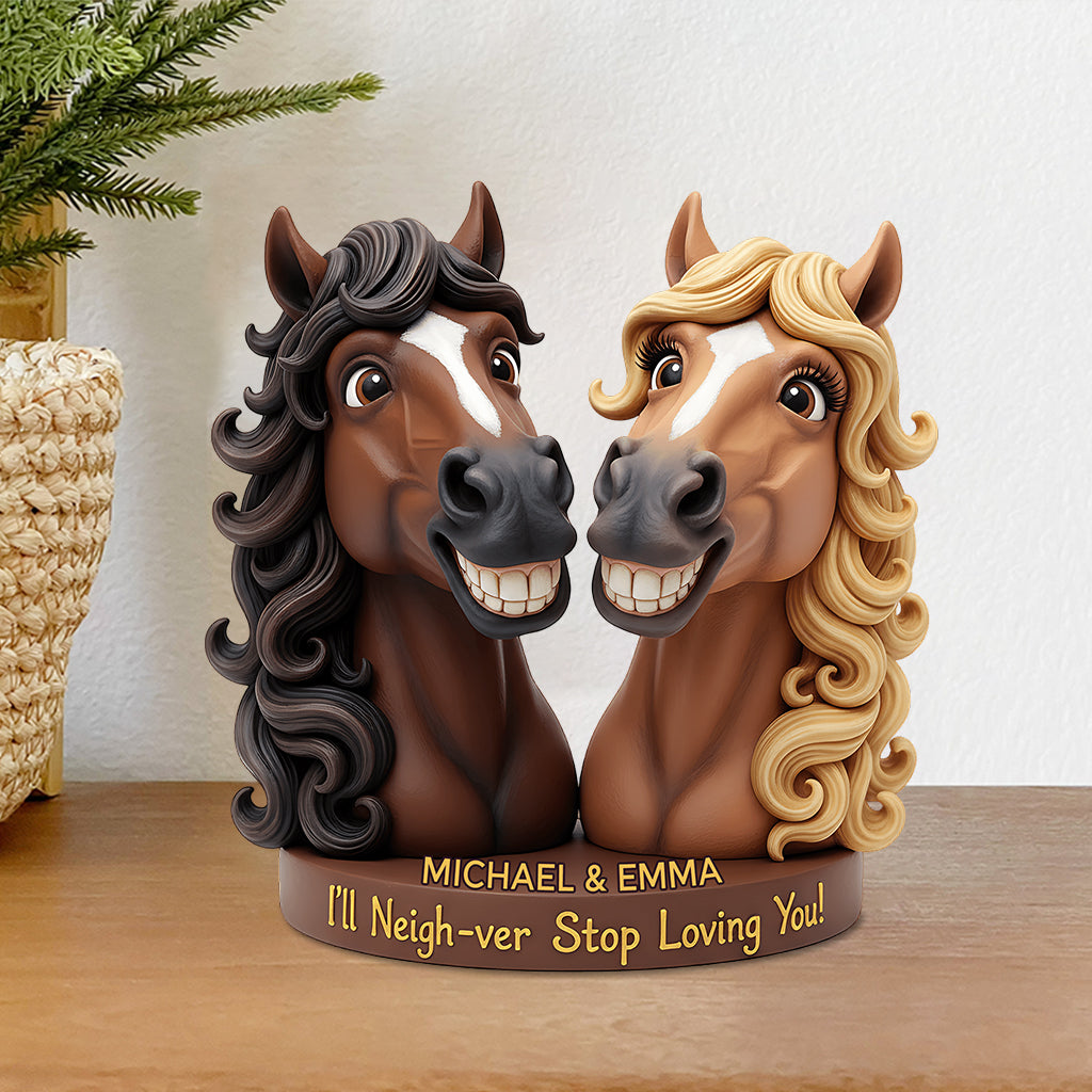 Je ne cesserai jamais de t'aimer - Plaque acrylique personnalisée pour couple