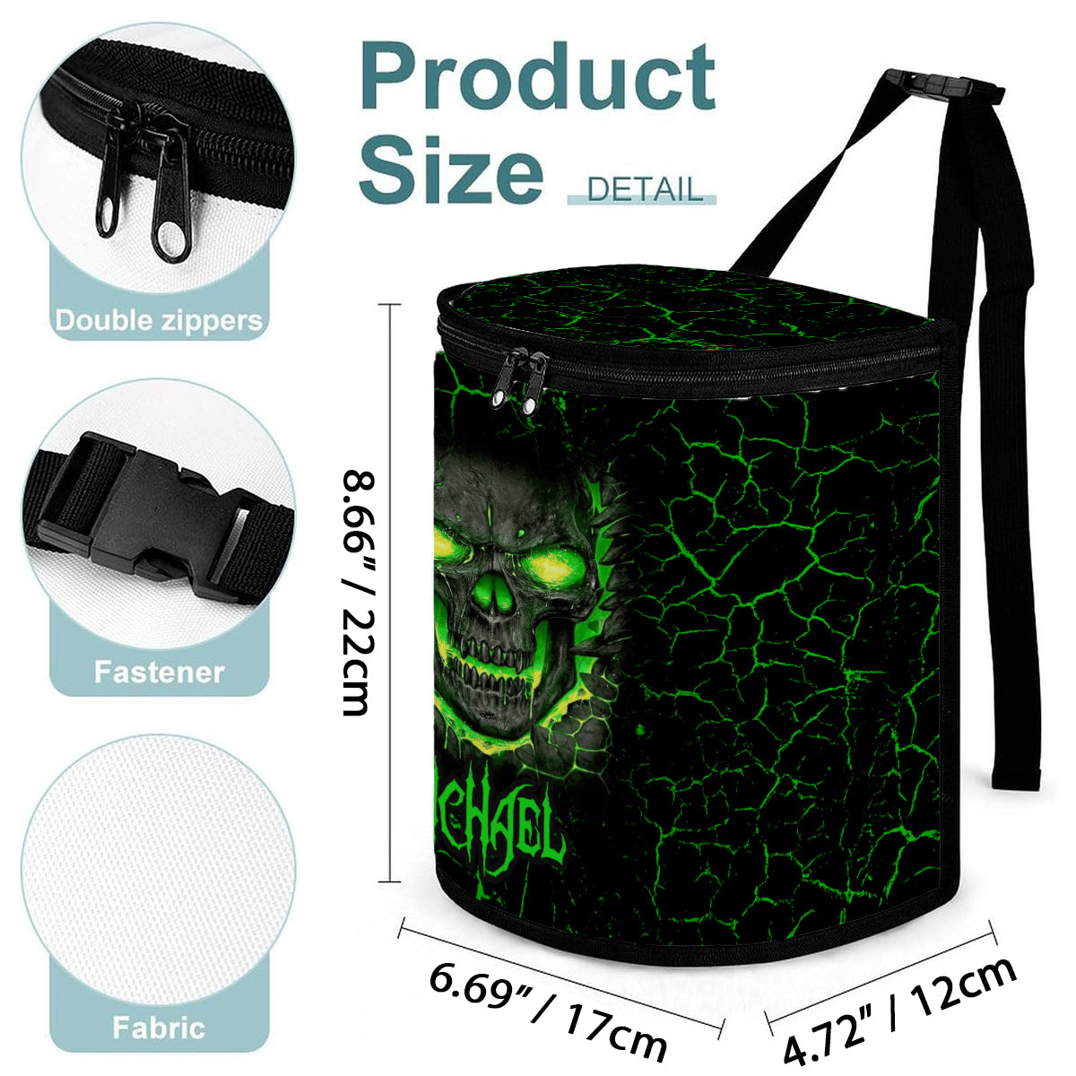 F Around And Find Out - Poubelle/organisateur de voiture portable personnalisé en forme de crâne