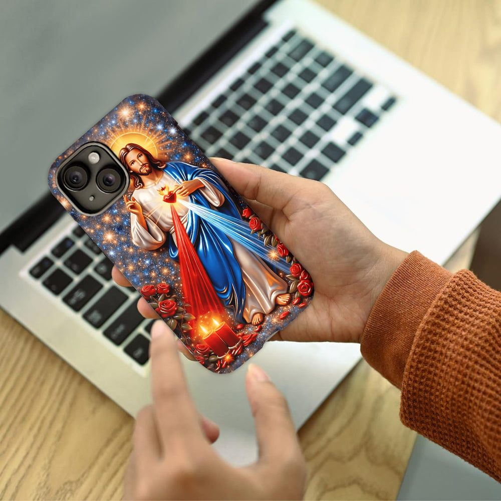Sacré-Cœur de Jésus - Coque de téléphone personnalisée avec impression chrétienne intégrale