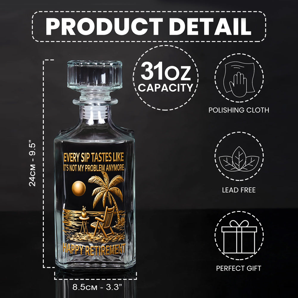 Bonne retraite ! Coffret carafe à whisky personnalisée pour retraité