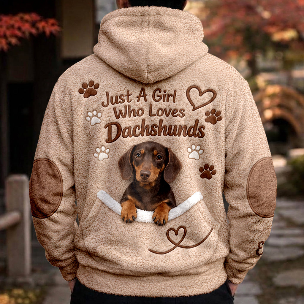 Just A Girl Who Loves Dogs - Personalized Dog Fleece Hoodie
