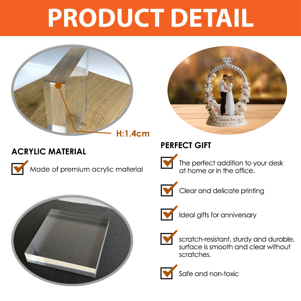Cadeau de mariage, anniversaire de mariage - Plaque acrylique personnalisée pour couple