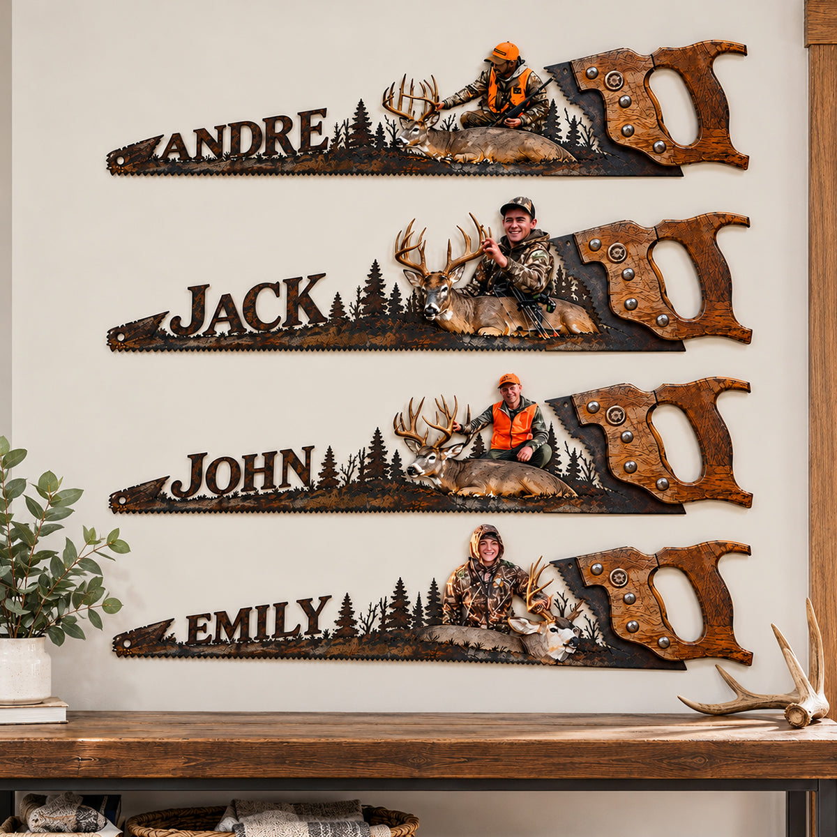 Saw Blade Hunting Side - Personalized Hunting Cut Metal Sign