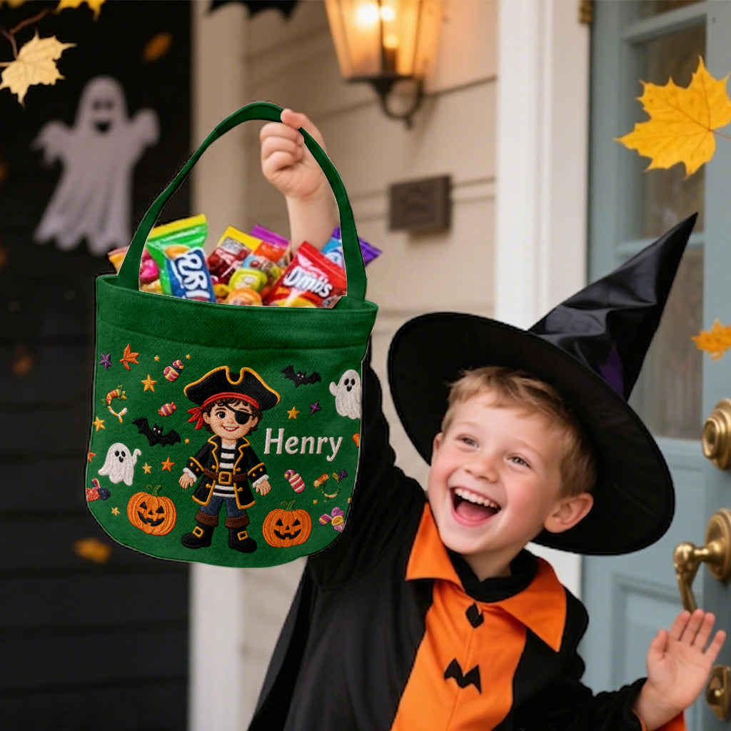 Trick Or Treat - Personalized Kid Canvas Bucket Bag