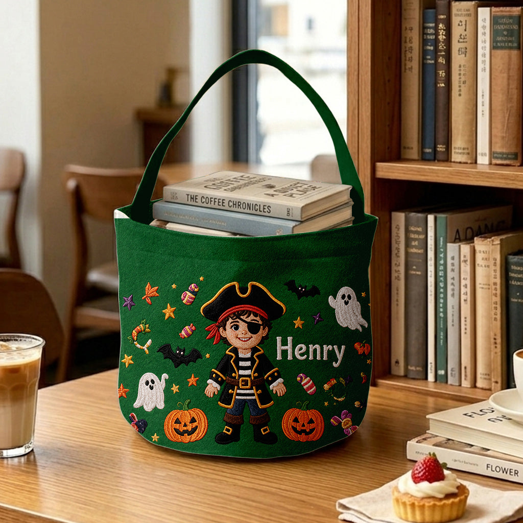 Trick Or Treat - Personalized Kid Canvas Bucket Bag