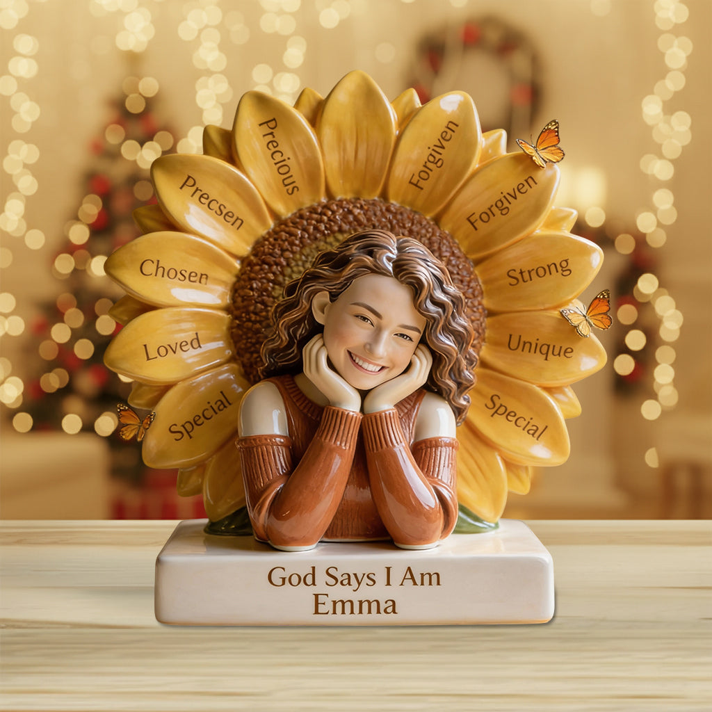 Plaque en acrylique personnalisée à partir de n'importe quelle photo « Dieu dit que je suis » - Plaque chrétienne personnalisée de forme personnalisée