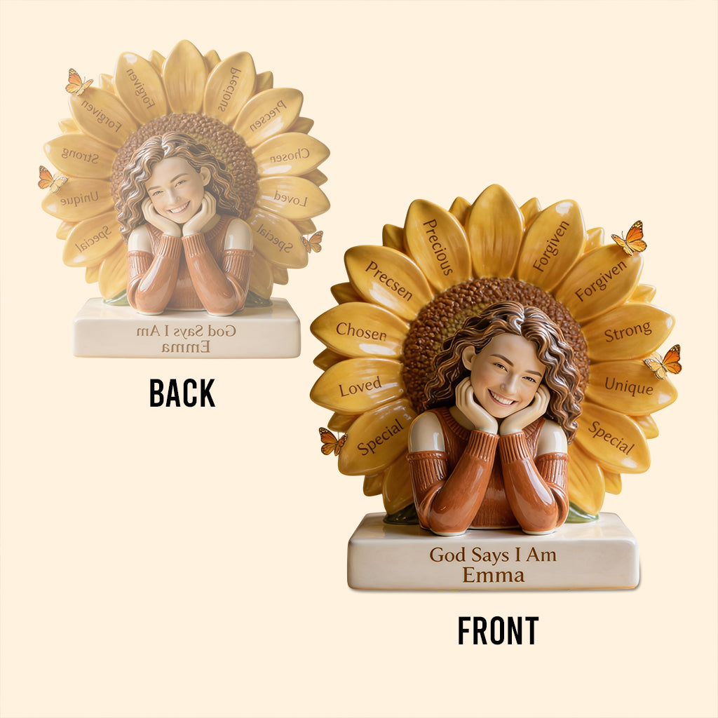 Plaque en acrylique personnalisée à partir de n'importe quelle photo « Dieu dit que je suis » - Plaque chrétienne personnalisée de forme personnalisée