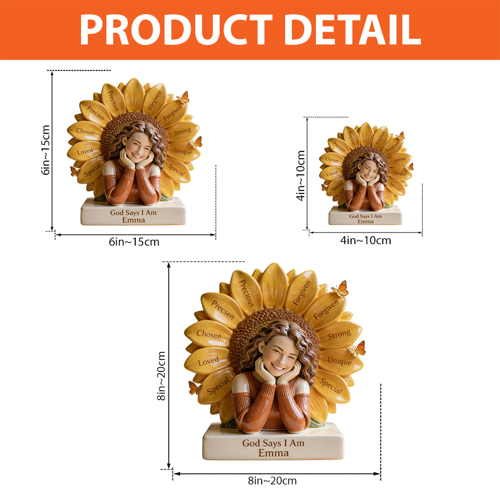 Plaque en acrylique personnalisée à partir de n'importe quelle photo « Dieu dit que je suis » - Plaque chrétienne personnalisée de forme personnalisée