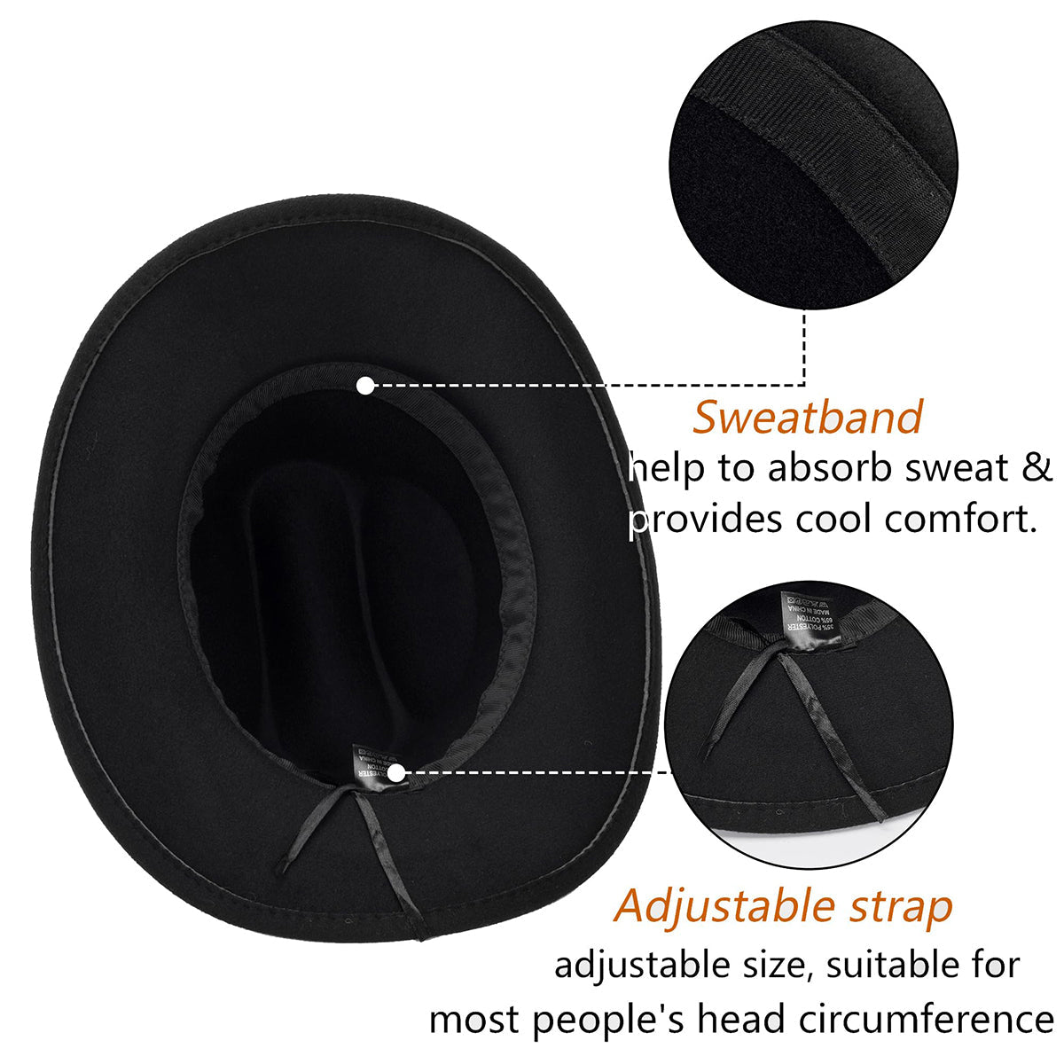 Tête de squelette humain, style cowboy - Chapeau de cowboy à large bord personnalisé pour tenue western