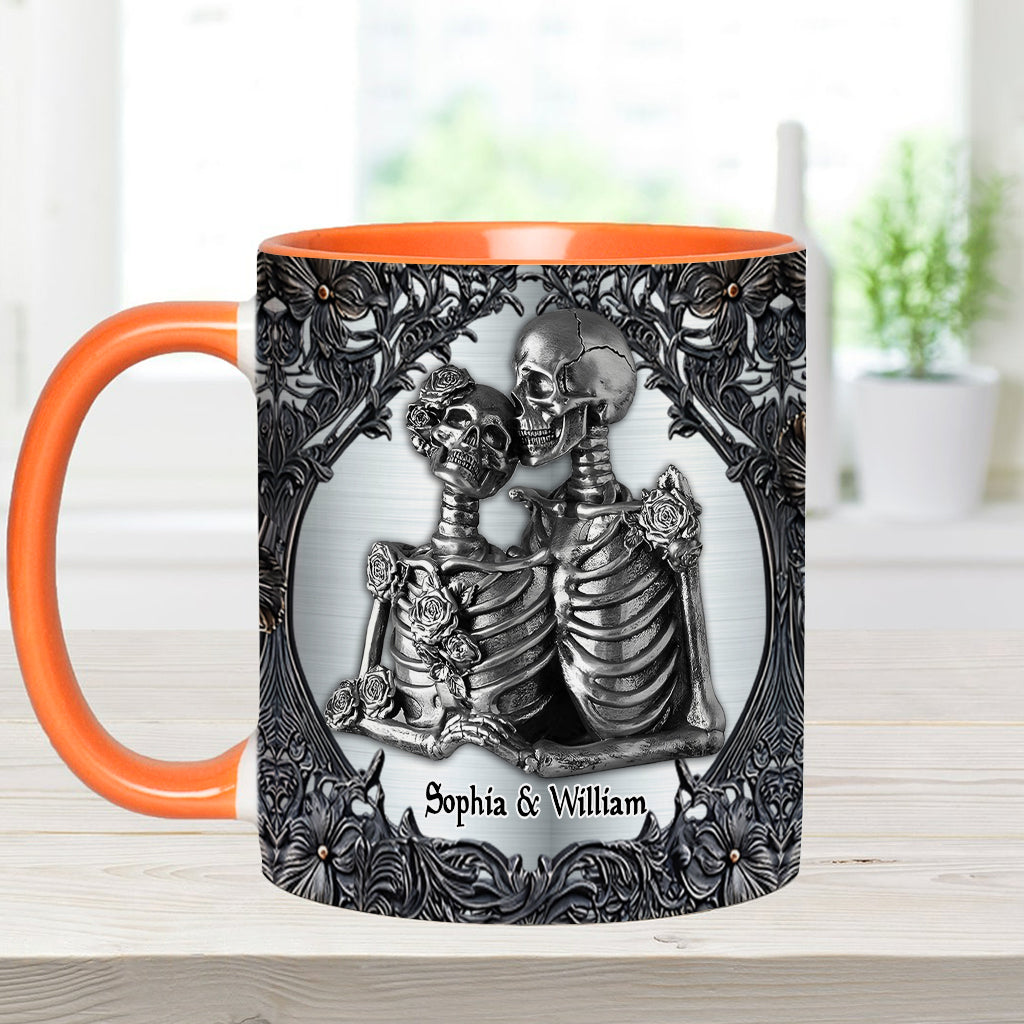 Till Death Do Us Part - Personalized Skull Accent Mug