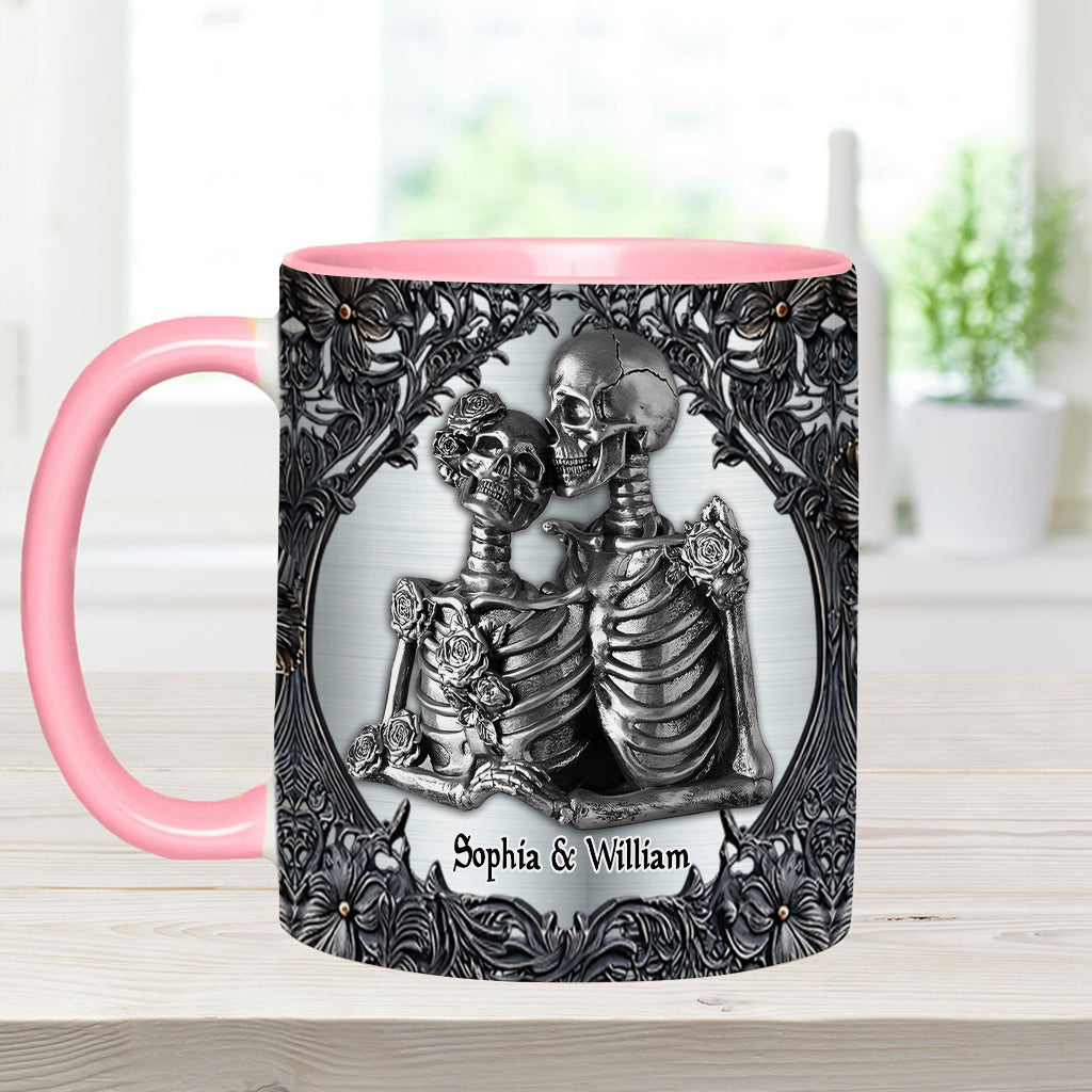 Till Death Do Us Part - Personalized Skull Accent Mug